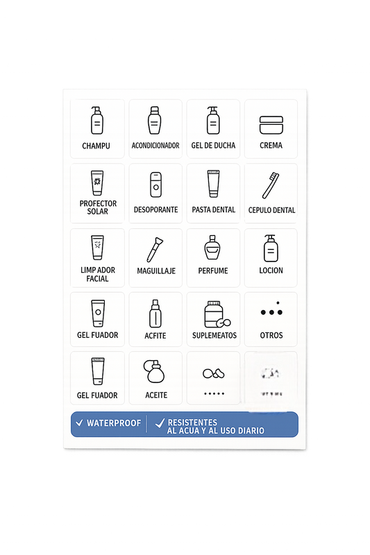 + Etiquetas Organización Resistentes al agua